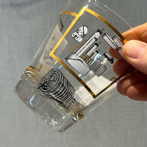 Vtg Osborne Kemper Thomas Oil Refinery Rocks Glasses Set Drinkware Industrial - Picture 7 of 9